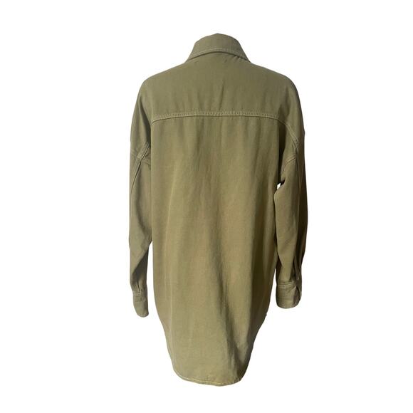 Reformation Jeans Ace Oversized Shirt Jacket in Olive/ Dried Herb  Size Medium - Picture 3 of 9